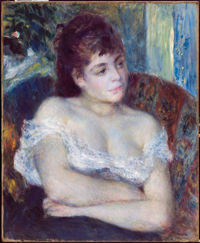 Mulher em uma poltrona, 1874 de Pierre Auguste Renoir
